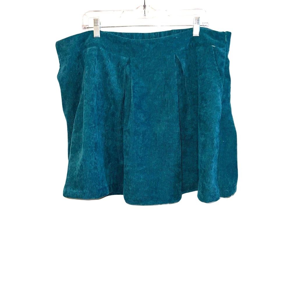 Davi & Dani Corduroy Teal Skirt
